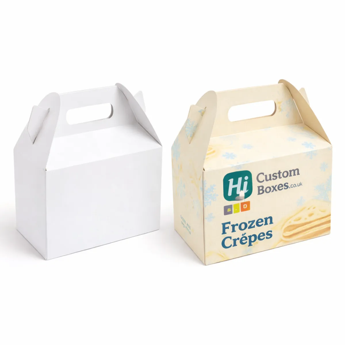 Custom-designed wholesale frozen crepe boxes featuring vibrant berry illustrations and a clear window for product display- class=